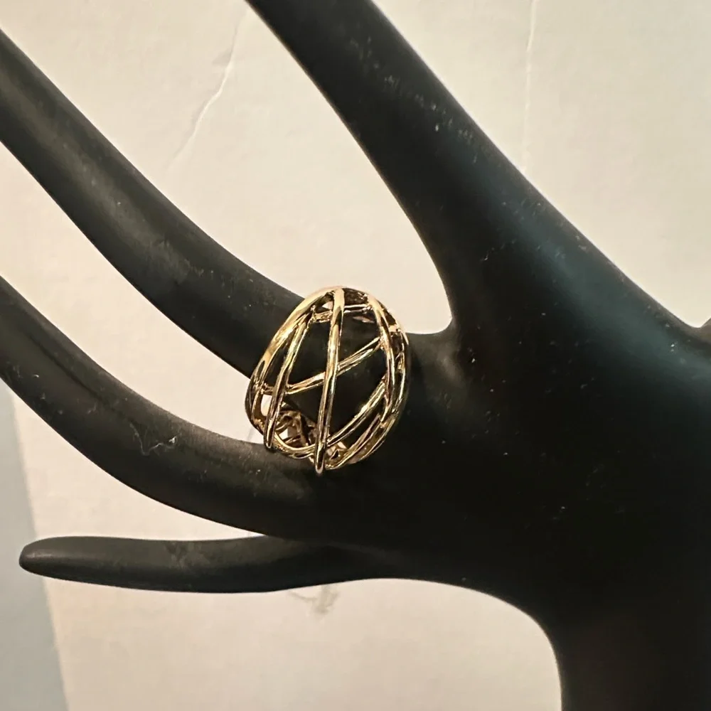 Coach Gold Openwork Dome Ring